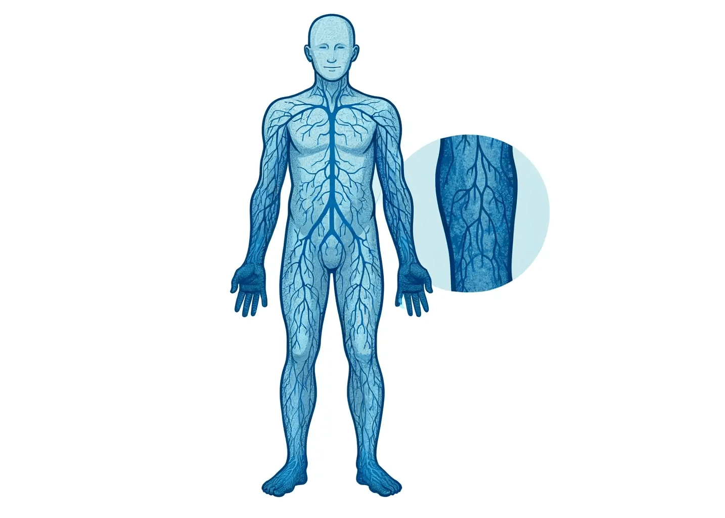 Grafik zur Darstellung des Lymphsystems